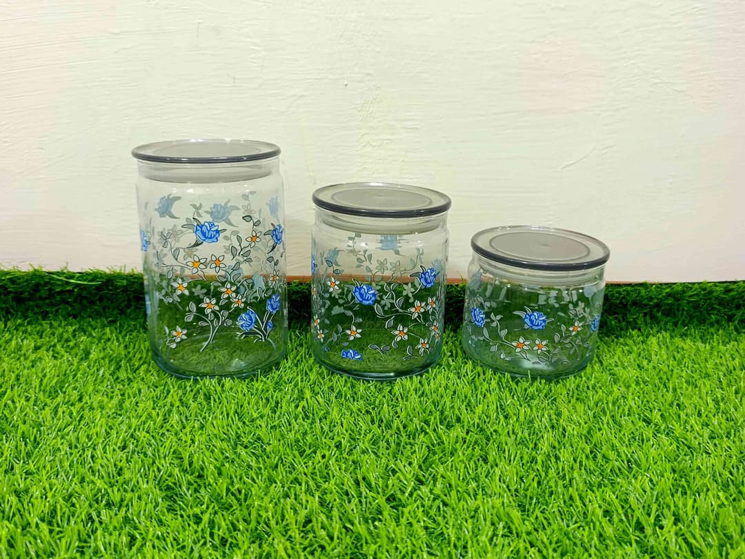 Airtight Jar Set White 3Pcs img 1