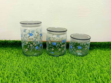 Airtight Jar Set White 3Pcs mini img 1