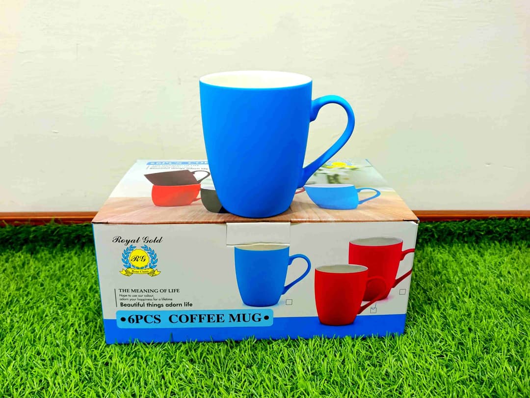Matte Finish Bone China Mugs Diff-Colors (6pcs) (Royal Gold) img 4
