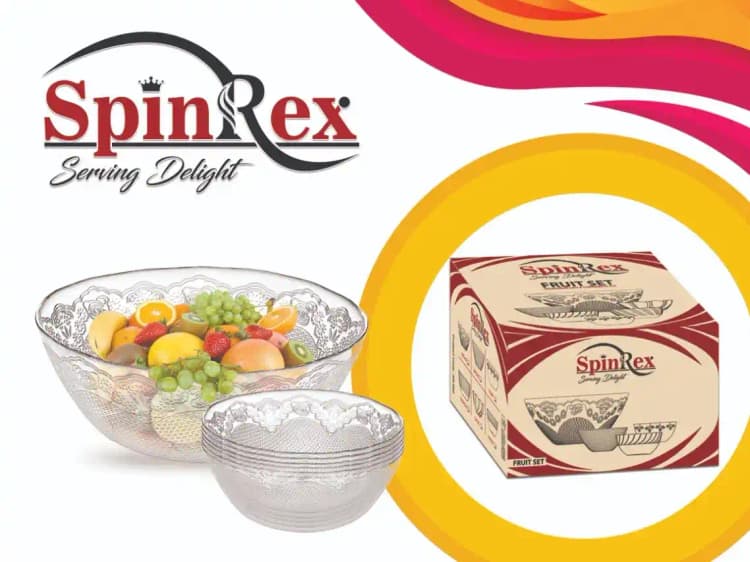 Bowl Set Tempered Glass (Oven Use) Orchid 7Pcs img