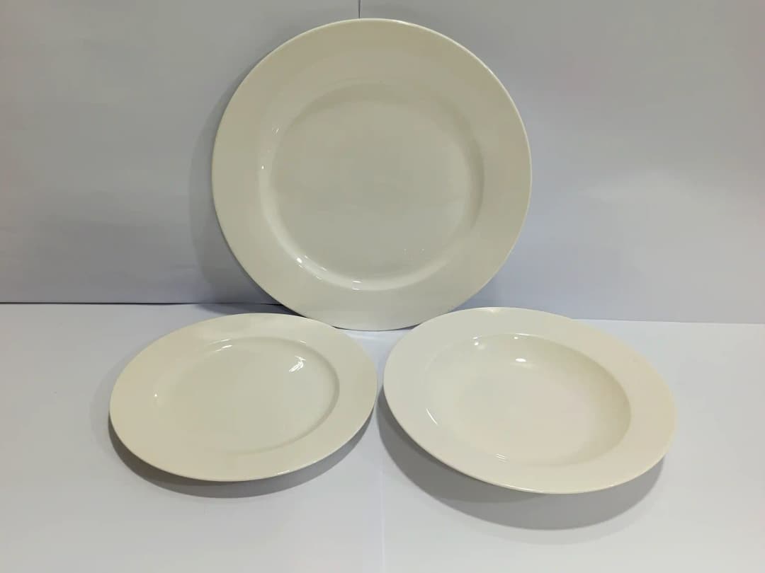 Ceramic Plate Set(18-Pcs) White img 1