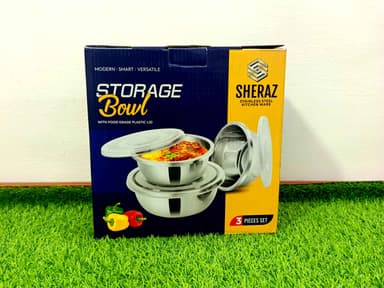 Air Tight Stainless Steel Bowl Set (3Pcs) mini img 3