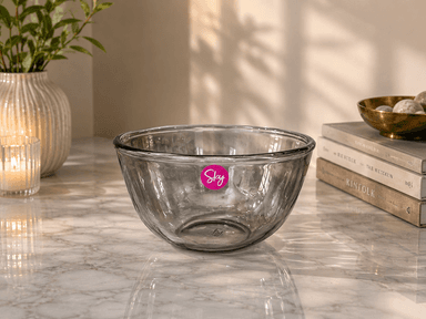 Medium Glass Bowl (gray colored) mini img 1