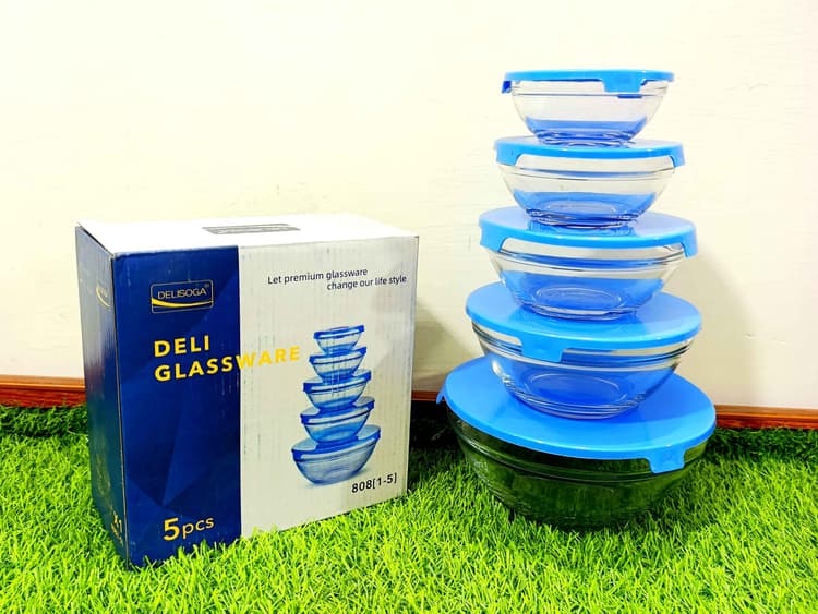 Glass Bowls with lids (5+5) img