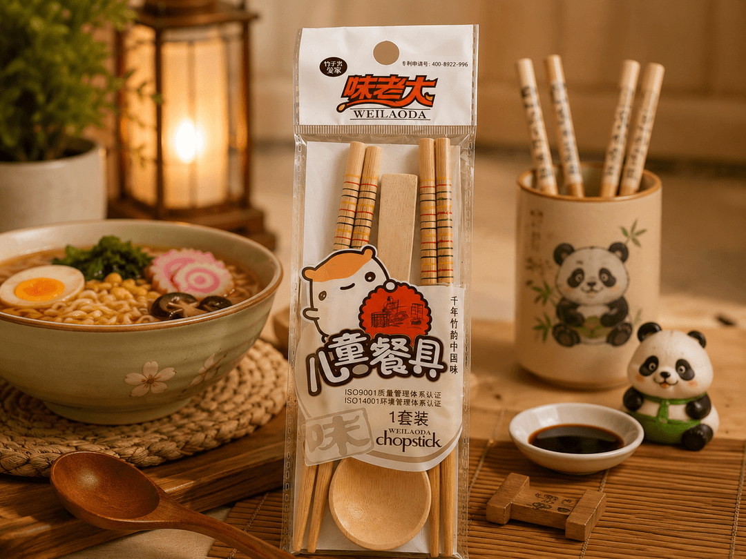 Kids Chopstick Set ( Bamboo Wood) img 5