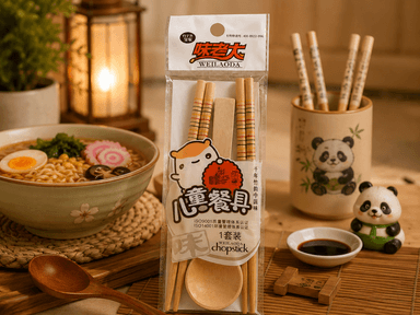 Kids Chopstick Set ( Bamboo Wood) mini img 5