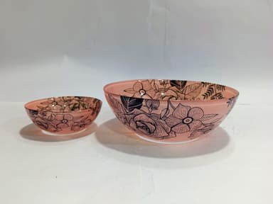 Bowl Set Printed Pink 7 pcs mini img 01