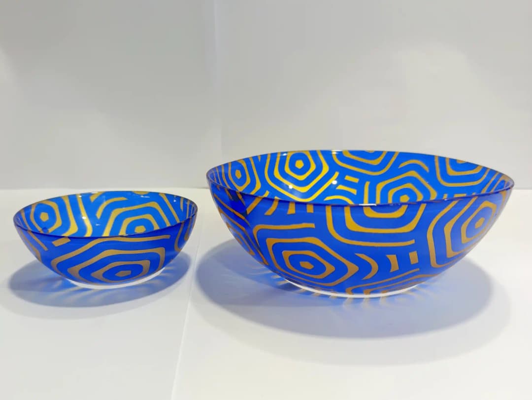 Bowl Set Printed Blue Golden 7 pcs img 1