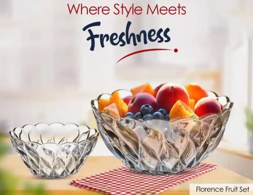 Bowl Set Clear Glass Florance (7Pcs) img 1