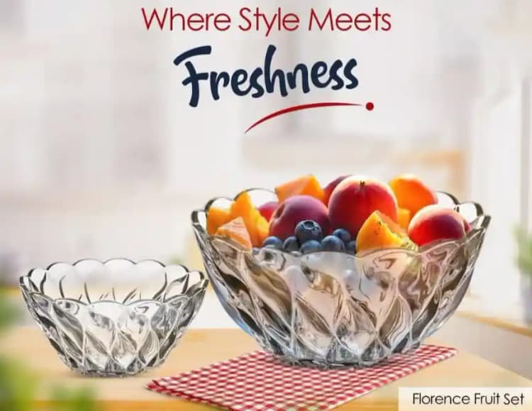 Bowl Set Clear Glass Florance (7Pcs) img