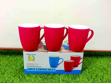 Matte Finish Bone China Mugs 6-Pcs (Royal Gold) mini img 3