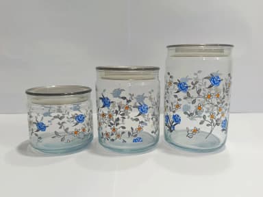 Airtight Jar Set White 3Pcs mini img 01