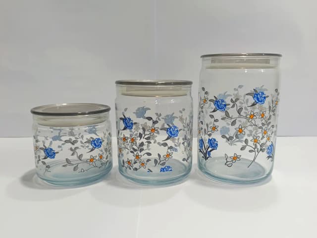 Airtight Jar Set White 3Pcs img 01