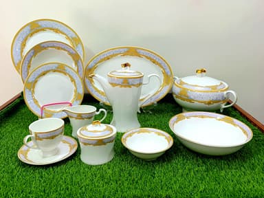 Dinner Set Ceramic (61-Pcs) Golden mini img 01