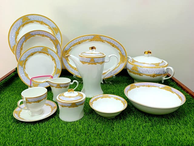 Dinner Set Ceramic (61-Pcs) Golden img 01