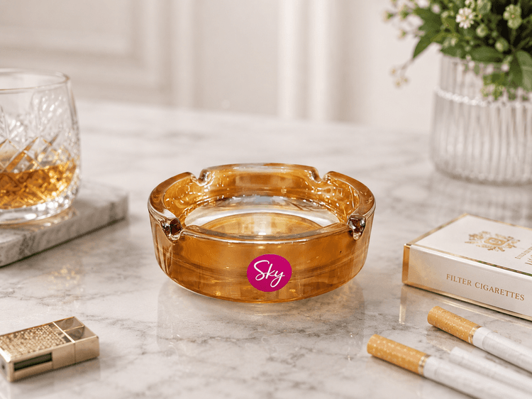 Glass Ashtray (amber colored) img