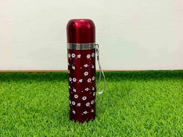Water Bottle stainless steel (red floral) img 01