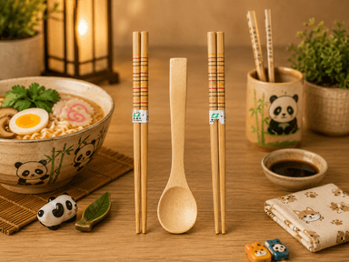 Kids Chopstick Set ( Bamboo Wood) mini img 2
