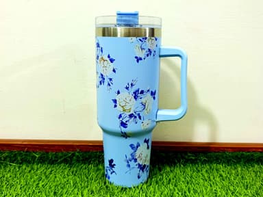 Insulated Tumbler (blue printed) mini img 1