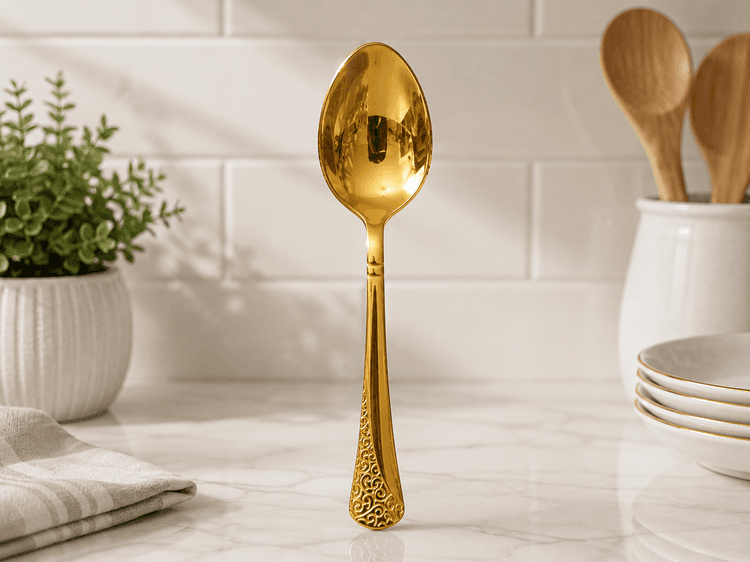 Gold Colored Table Spoons (3pcs) img