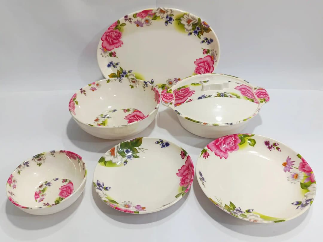 Dinner Set Melamine 6 person Pink 2 img 1