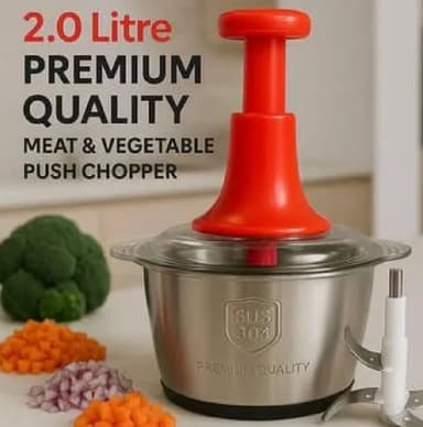 Hand Food Chopper Steel mini img 1