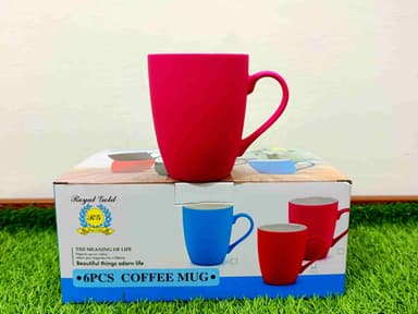Matte Finish Bone China Mugs 6-Pcs (Royal Gold) mini img 5