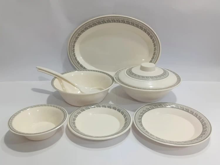 Dinner Set Melamine 6 person White img