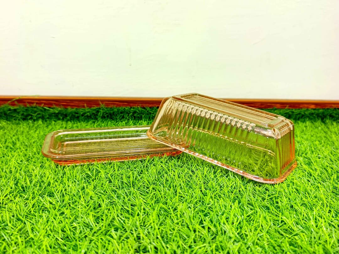Pink Glass Butter Holder (imported) img 2