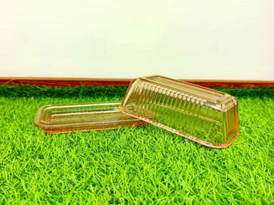 Pink Glass Butter Holder (imported) mini img 2