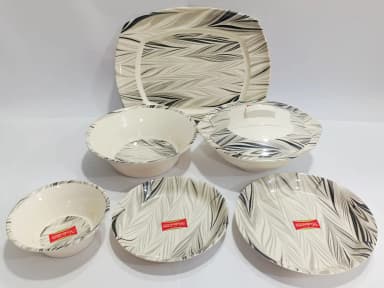Dinner Set Melamine 12 person Gray mini img 01