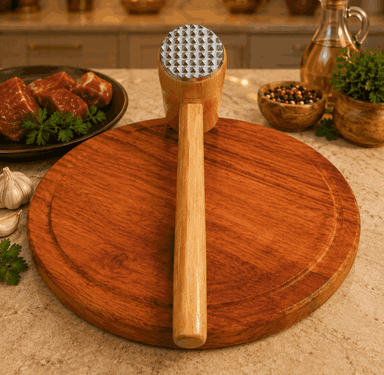 Wooden Meat Hammer (Hard Steel Sides) mini img 2