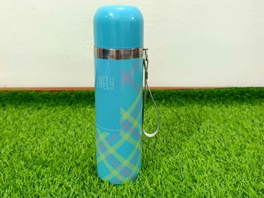 Water Bottle stainless steel (Blue stripped) mini img 01