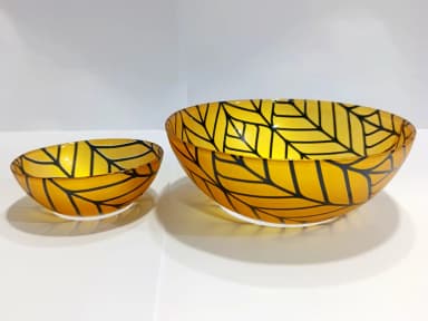 Bowl Set Printed Golden Black 7 pcs mini img 01