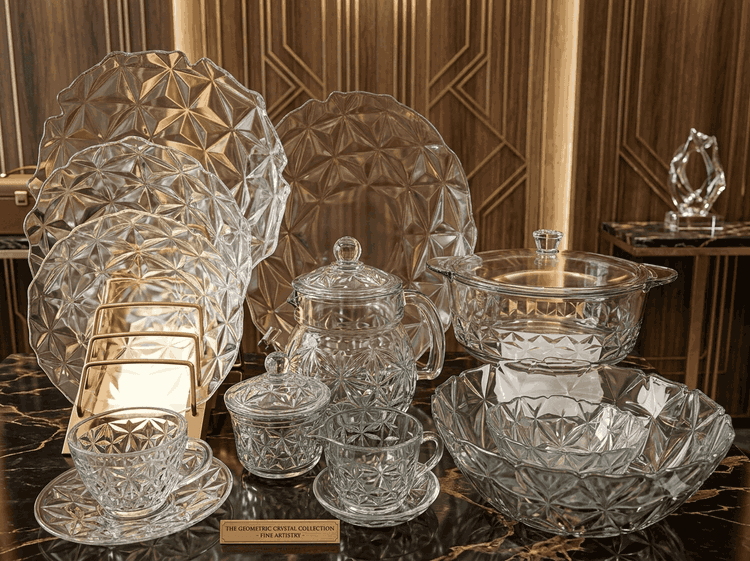 Tempered Glass Dinner Set Diamond (72 Pcs) مائکروویو اوون میں استعمال ہونے والے img