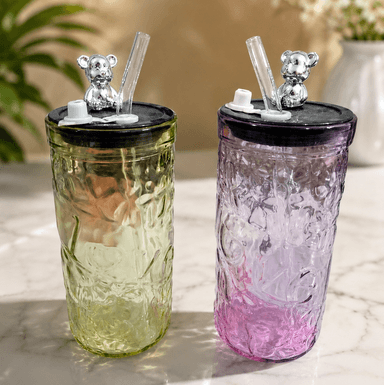 Coloured Glass Sipper (bear) mini img 1