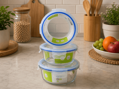 Airtight Glass Bowls Round (3+3) mini img 2