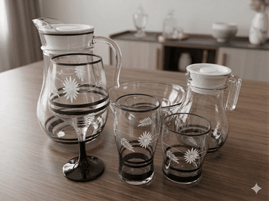 Cool Set Clear Glass (28 Pcs) Printed 9 mini img 1