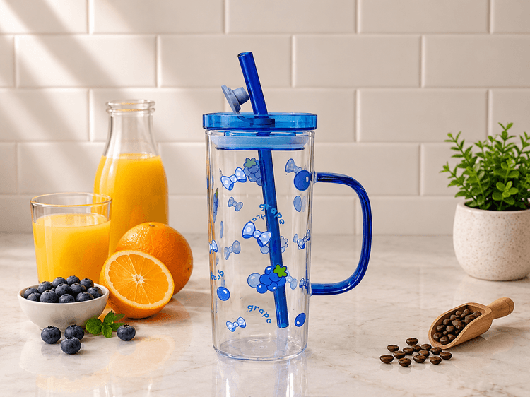 Glass Sipper Mug (Grapes) img