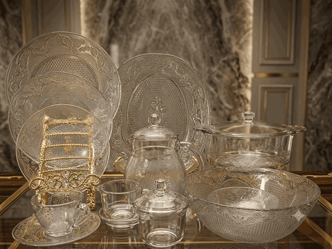 Tempered Glass Dinner Set Orchid (72 Pcs) مائکروویو اوون میں استعمال ہونے والے img 1