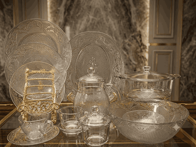 Tempered Glass Dinner Set Orchid (72 Pcs) مائکروویو اوون میں استعمال ہونے والے mini img 1