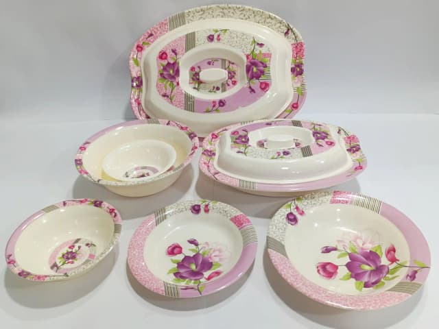 Dinner Set Melamine 12 person Pink 3 img 01