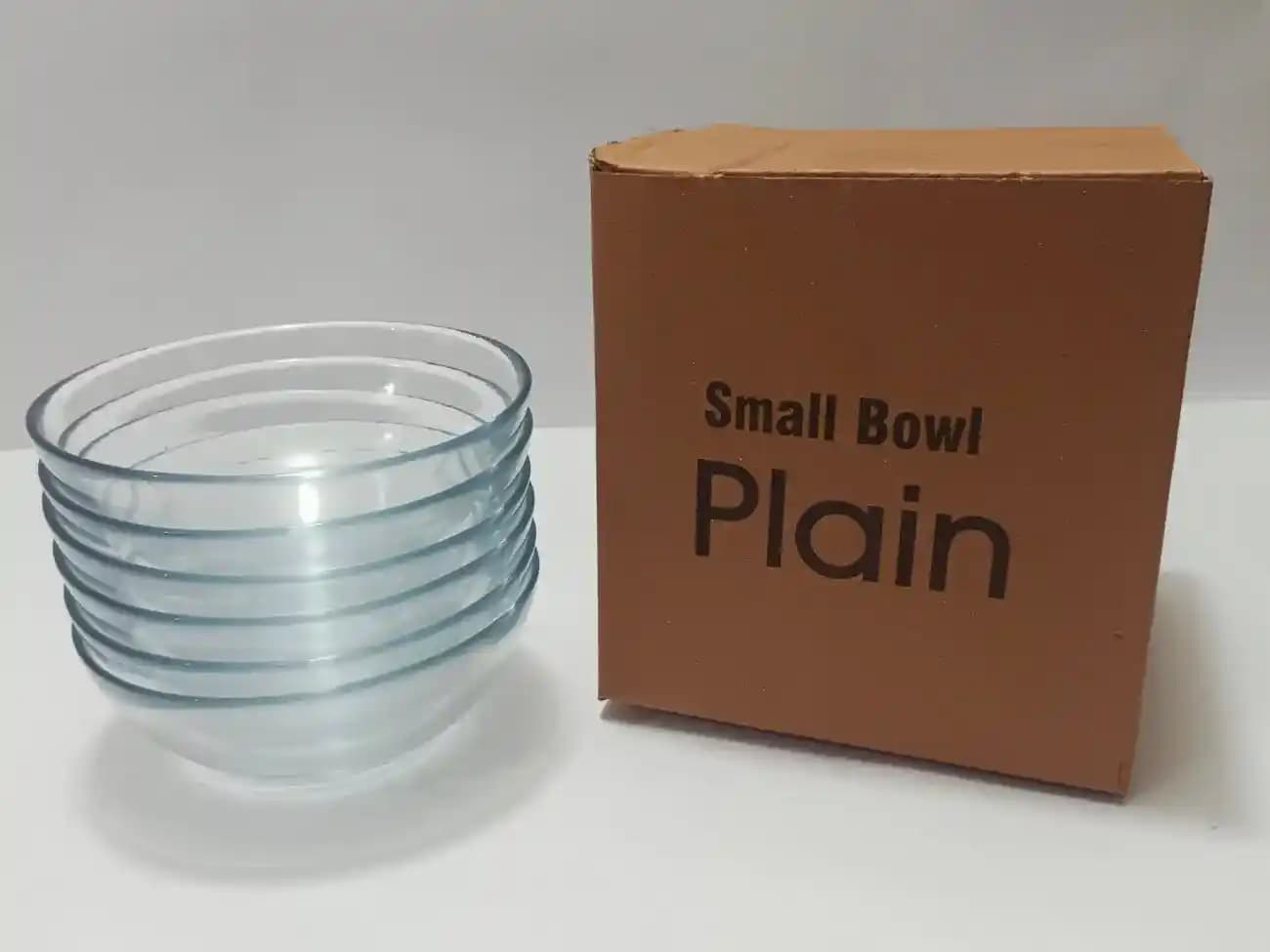 Bowl Small Clear Glass Plain 6Pcs img