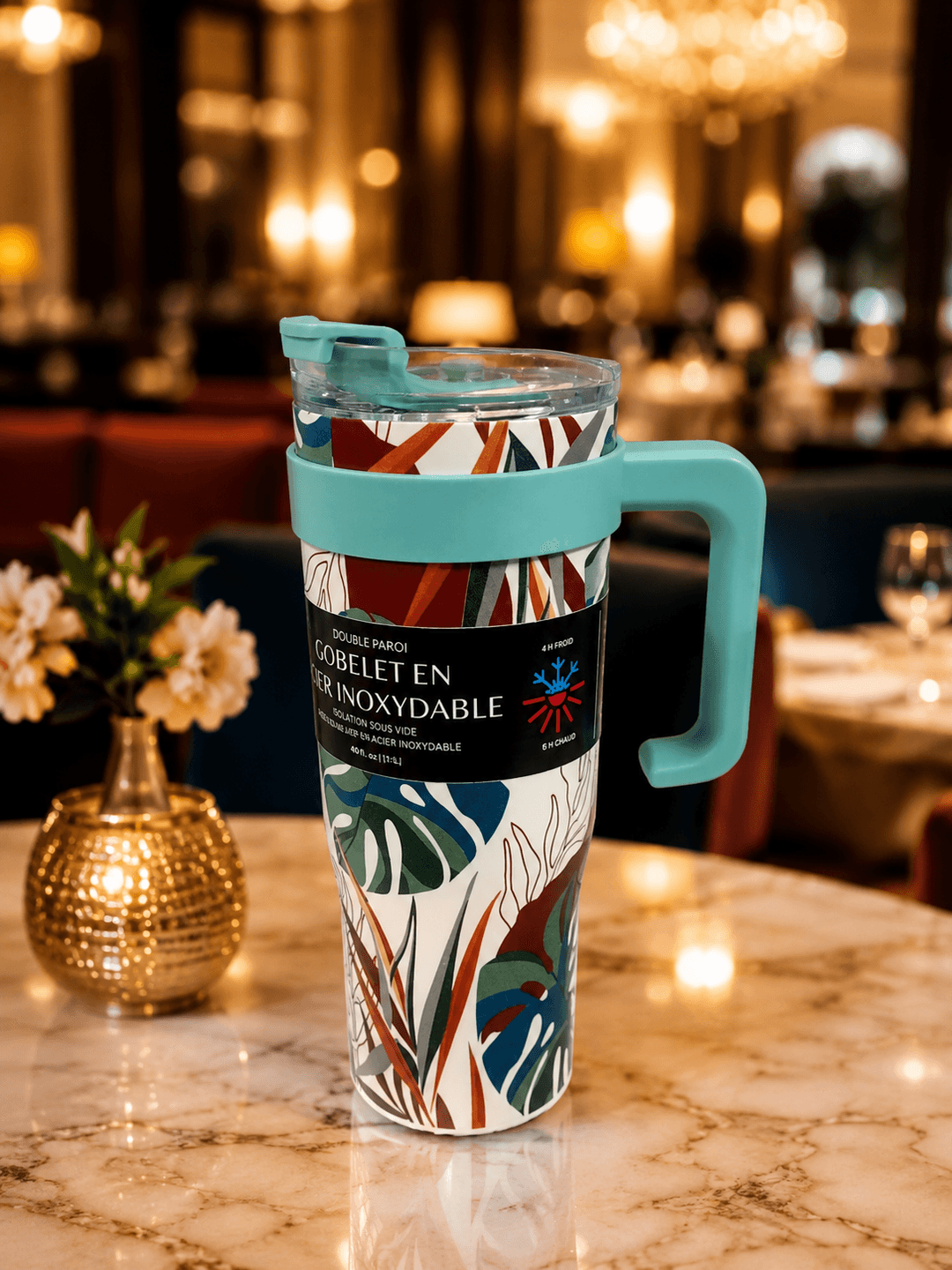 Insulated Tumbler (Leaves printed) img 1