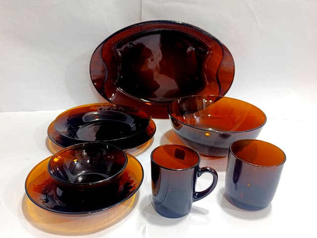 Brown Glass Dinner Set img 21