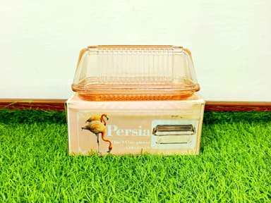 Pink Glass Butter Holder (imported) mini img 3