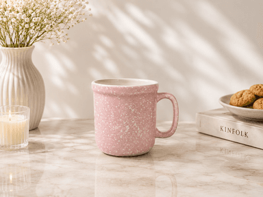 Pink Ceramic Cups (6-Pcs) mini img 1