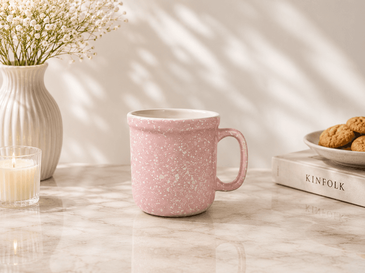Pink Ceramic Cups (6-Pcs) img