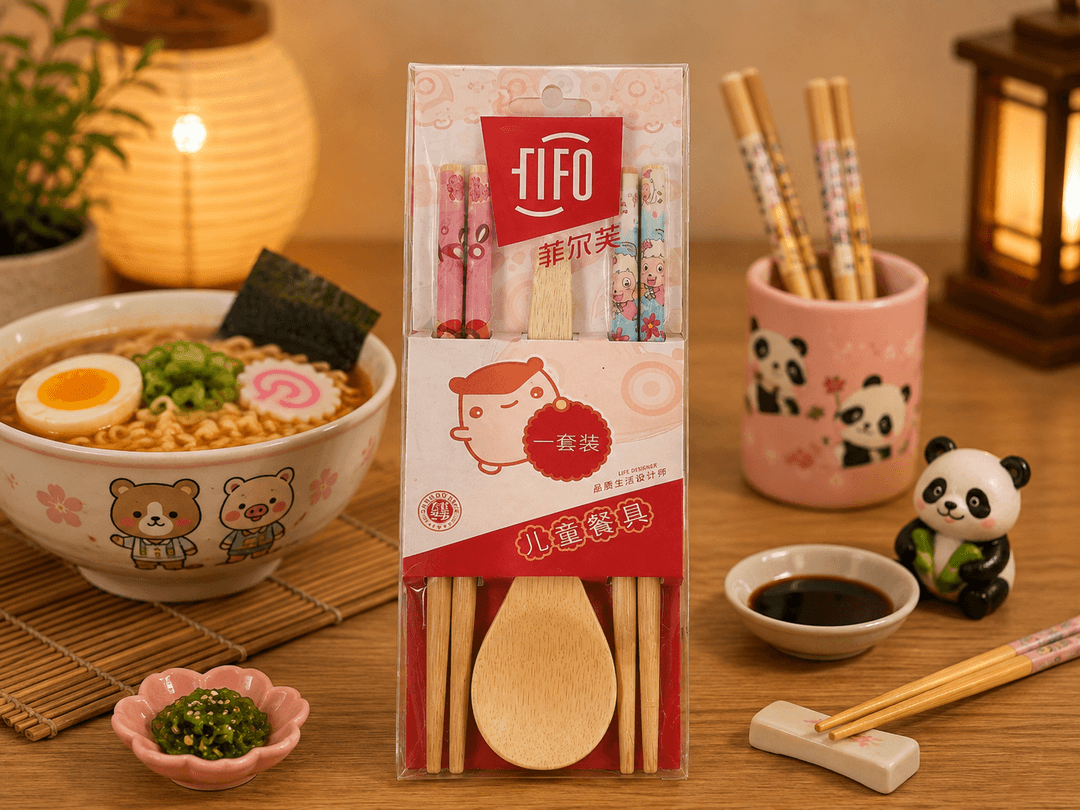 Kids Chopstick Set ( Bamboo Wood) img 4