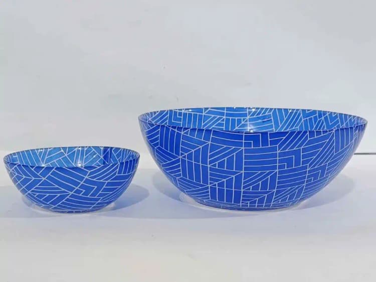 Bowl Set Printed Blue White 7 pcs img